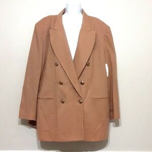 Stephanie Andrews jacked coat double breasted women 24W 100% wool cotton retro